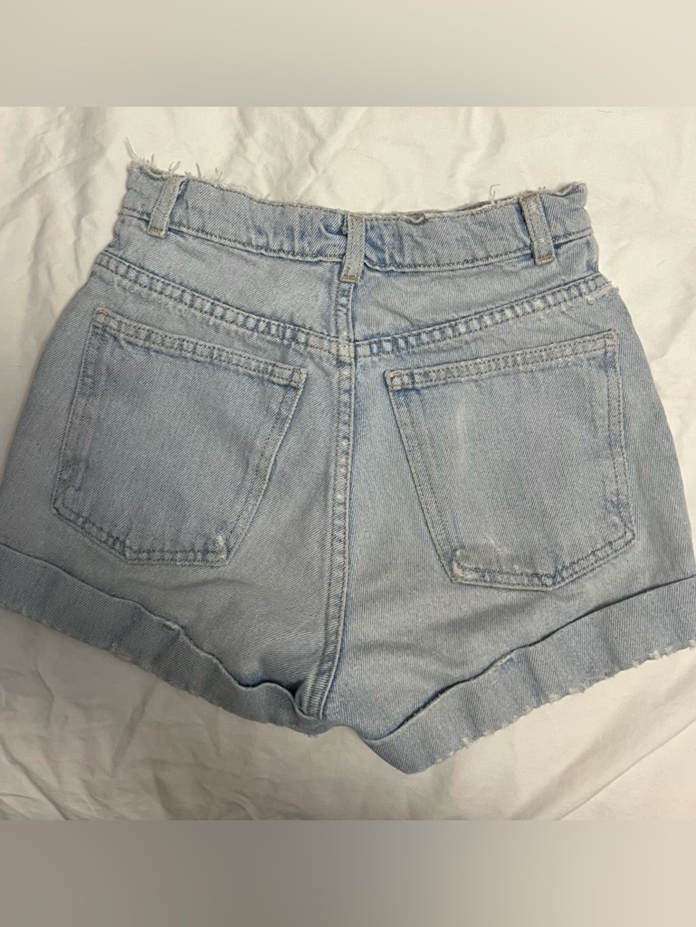 American Apparel Light Wash High-Rise Denim Shorts Size 28 - Picture 2 of 3